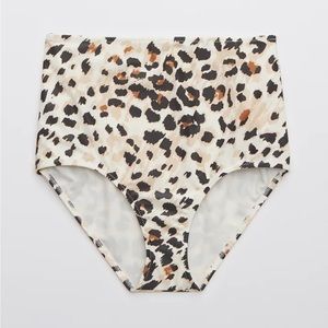 Aerie Leopard High Waisted Full Coverage Bikini Bottom